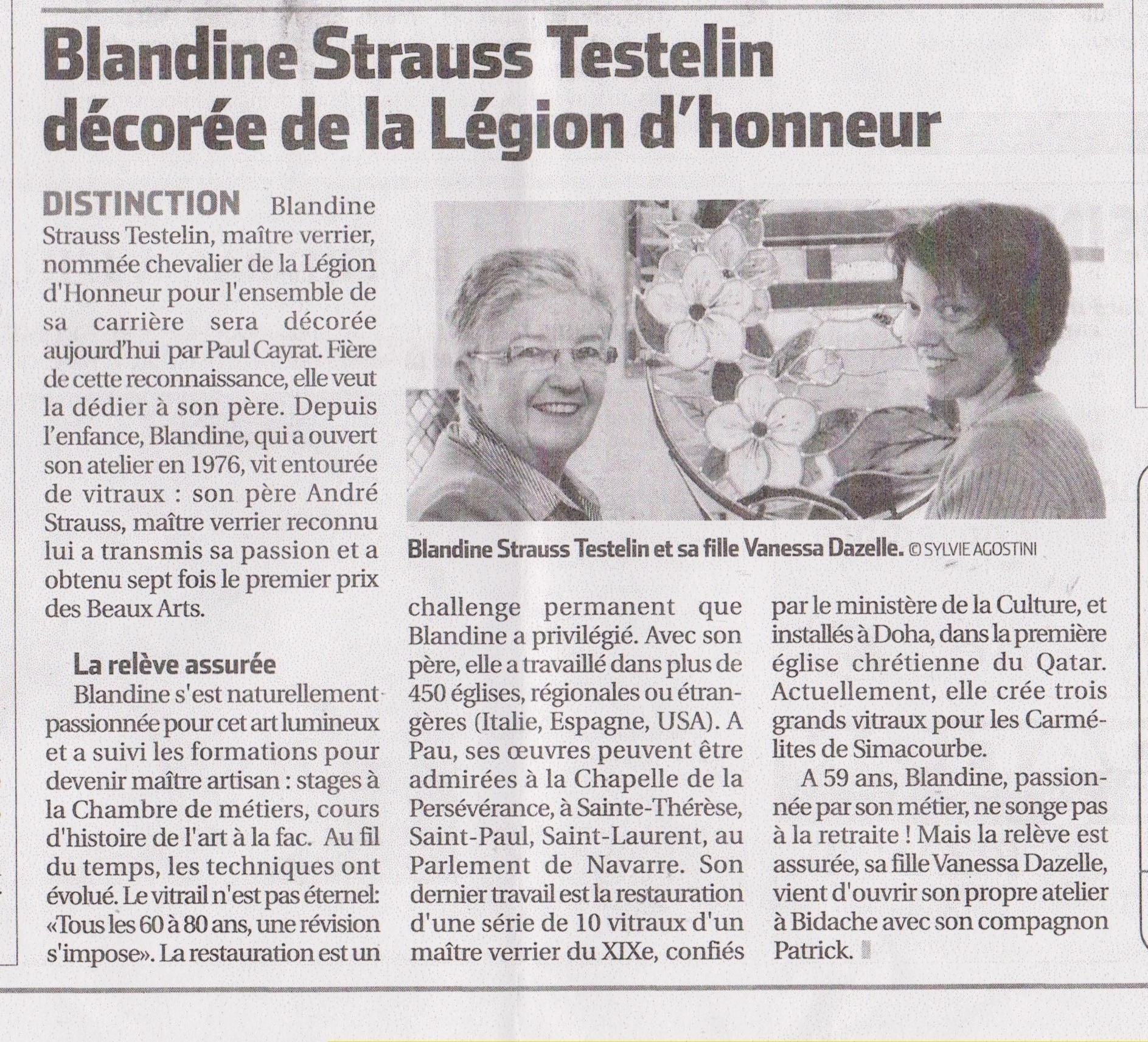 Blandine Strauss Testelin et sa fille Vanessa Dazelle